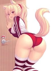 ass breasts ears_up female mammal nottytiffy open_mouth pussy_grab saliva tagme tail thighs tiffy tiffynyaa underwear