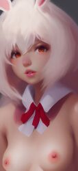 1girls breasts bunny_ears bunny_girl collar cream_the_rabbit female hi_res humanized light-skinned_female nipples painting_(artwork) pale-skinned_female persimon sega solo solo_female sonic_(series) sonic_the_hedgehog_(series) white_hair