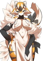 1girls anthro arknights aspirindabaitu big_breasts breasts female furry looking_at_viewer mx99926 smile solo solo_focus tagme tiger tiger_girl waai_fu_(arknights) white_dress