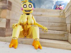 3d breasts chica_(fnaf) five_nights_at_freddy's fnaf helpy robot_girl stairs super_elon