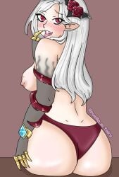 ass carmilla_(mobile_legends) girl mobile_legends mobile_legends:_bang_bang red_eyes white_hair