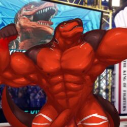 anthro big_muscles cryingfatcat fatal_fury garou:_mark_of_the_wolves hi_res king_of_dinosaurs king_of_fighters male male_only muscular scalie snk solo