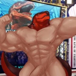 anthro big_muscles cryingfatcat fatal_fury garou:_mark_of_the_wolves hi_res king_of_dinosaurs king_of_fighters male male_only muscular scalie snk solo