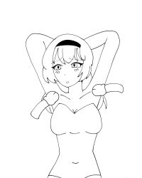 1girls amber_(my_story_animated) armpit_sex armpits arms_up black_and_white blush blush_lines disembodied_penis female female_focus highres msaedits69 my_story_animated navel one-piece_swimsuit rape self_upload sex uncolored white_background youtube