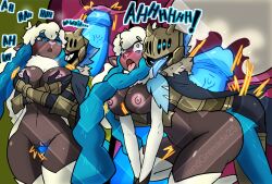 anthro armor blue_hair blush bodily_fluids bouncing_breasts breast_grab breasts brown_body caprine cervical_penetration clothed clothing crowned_sword_zacian cum cum_in_pussy cum_inside dialogue diamond_grenadier duo ejaculation embrace ewe exclamation_point female from_behind_position generation_6_pokemon generation_8_pokemon genital_fluids genitals ghost glowing glowing_genitalia glowing_penis hair hand_on_breast hektor_the_horny_edgy_knight honedge hug hugging_from_behind humanoid hybrid hybrid_pokemon internal legendary_pokemon lying male male/female midriff nintendo partially_clothed penetration penis pink_nose pokemon pokemon_(species) pokemorph pussy ram sex sheep smile speech_bubble spirit twintails vaginal_penetration video_games white_hair wooloo zacian zenia_the_wooloo_zacian