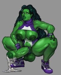 1futa areolae balls big_balls big_breasts big_nipples big_penis bimbo breasts breasts_out busty clothed clothing cock_ring cum cum_puddle erection futa_only futanari giant_penis green_body green_nipples green_penis green_skin huge_areolae huge_breasts huge_cock hulk_(series) jerking leotard long_hair marvel marvel_comics masturbating masturbation mostly_nude muscles muscular muscular_futanari nipple_piercing nipples partially_retracted_foreskin penis penis_out pierced_nipples pleasure_face she-hulk shoes simple_background solo squatting thick_lips thick_thighs uncut veiny_penis very_long_hair weakj