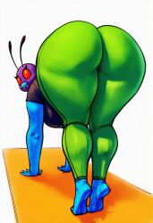 1girls anthro anthrofied ass big_ass big_butt blue_arms blue_legs butterfree clothing creature creatures_(company) curvy downward_dog female female_only green_pants grey_shirt huge_ass huge_butt humanoid insect_girl insect_humanoid insects married_couple offscreen_character pokemon pokemon_(species) pose posing purple_skin red_eyes remake text text_box text_bubble thick thick_thighs whoram wide_hips wife yoga yoga_mat yoga_pants yoga_pose