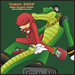 00s 2009 2boys gay gree_falcon headphones knuckles_the_echidna male male/male male_only sex sonic_(series) taison vector_the_crocodile yaoi