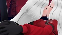 2girls 3d animated ass ass_grab breast_grab ceno0 cerberus_(helltaker) clothed clothed_female clothing female female_only french_kiss fully_clothed grabbing_another's_breast groping helltaker kissing long_hair longer_than_10_seconds no_sound red_eyes selfcest tagme tail tongue tongue_out video white_hair yuri