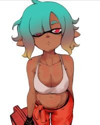 cleavage colored female mechanic_(splatoon_raiders) obsydian0x solo splatoon splatoon_raiders yxxzoid