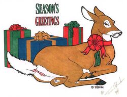 1990s 1994 20th_century anatomically_correct anatomically_correct_anus anatomically_correct_genitalia anatomically_correct_pussy animal_anus animal_genitalia animal_pussy anus cervine cervine_anus cervine_genitalia cervine_pussy christmas deer female feral fur genitals holidays hooves nude pussy solo tim_o'rourke year