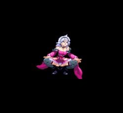 animated blowjob clothed_sex female gif hiou_kaede invisible_male m.u.g.e.n open_mouth pixel_art rape sex sprite vanguard_princess white_hair