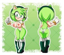 1girls amy_rose demichan female green_amy hedgehog modeling olympics panties sega solo sonic_(series) sonic_the_hedgehog_(series) underwear