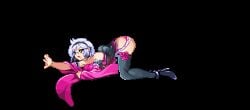 animated clothed_sex doggy_style female gif glasses hiou_kaede invisible_male m.u.g.e.n pixel_art rape sex side_view sprite vanguard_princess white_hair