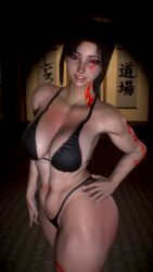 1girl 1girls 2026 3d 4k abs armpits big_breasts bikini bra breasts breasts_bigger_than_head brown_eyes brown_hair chromatic_aberration clothed clothing crashbanditkut depth_of_field dojo eyebrows eyelashes eyeshadow fatal_fury female hair hi_res high_resolution highres human king_of_fighters light-skinned_female light_skin lips long_eyelashes long_hair long_nails looking_at_viewer mai_shiranui makeup mascara muscles muscular muscular_arms muscular_belly muscular_female muscular_legs nail_polish nails panties pinup ponytail self_upload six_pack smile smiling smiling_at_viewer solo solo_female solo_focus standing straight street_fighter street_fighter_6 tattoo tattoos thick thick_eyebrows thick_lips thick_thighs thighs veiny veiny_breasts virt-a-mate virtamate young young_female