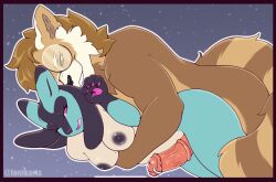 absurd_res ailurid animal_genitalia animal_penis anthro arm_under_breasts breasts duo equine_genitalia equine_penis eyewear female fenikarts flared_penis generation_4_pokemon genital_piercing genitals glasses hi_res lucario lucky_(fenikarts) male male/female mammal medial_ring nintendo oscar_imitaru_(some_dumm_wah) penis penis_piercing piercing pokemon pokemon_(species) prince_albert_piercing red_panda sex some_dumm_wah_(character) submissive submissive_female thigh_sex vein veiny_penis