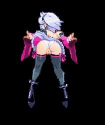 hiou_kaede vanguard_princess invisible_male sex rape m.u.g.e.n sprite pixel_art animated gif white_hair clothed_sex glasses pussy vaginal_sex vaginal panties_aside panties ass butt