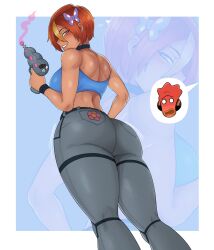 1girls 2d 2d_(artwork) 2d_artwork ass boobs breasts butt butterfly_(planetronika) clothed clothing digital_drawing_(artwork) digital_media digital_media_(artwork) drawing drawn escriba female female_focus freestyle_(planetronika) hair hair_ornament holding_object planetronika tagme tits weapon