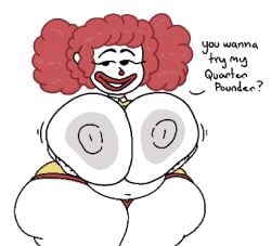 1girls 2026 2d 2d_(artwork) 2d_artwork clothed clothed_female clown clown_girl clown_makeup clussy digital_art digital_drawing_(artwork) digital_media_(artwork) face_paint female genderswap_(mtf) human humanoid mascot mcdonald's red_hair red_lipstick redhead_female redheaded_female ronald_mcdonald rule_63 solo tagme theslashfive breasts big_breasts text dialogue dialog