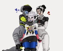 marathon_(bungie) onoderaissad thief_(marathon) vandal_(marathon) recon_(marathon) breast_grab ass thick_thighs wide_hips robot robot_girl android cyborg yuri