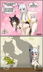 2girls big_breasts busty choice cuck_chair cuckold cuckquean female female_only gold_ship_(umamusume) impregnation_attempt impregnation_request kuudere oyakodon petite petite_female pick_one pugnatorix smug stay_gold_(umamusume) umamusume