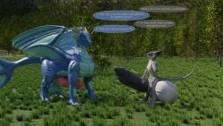 3d_(artwork) a3person animal_genitalia anthro ball_size_difference balls balls_expansion big_balls big_penis bonzaipalmtree comparing competition dialogue digital_media_(artwork) dragon drash duo expansion female feral genital_expansion genitals hi_res huge_balls huge_penis hyper hyper_balls hyper_genitalia hyper_penis knot knotted_penis male mythological_creature mythological_scalie mythology outside penile_spines penis penis_expansion penis_size_difference scalie sequence sheath size_difference transformation zai_(bonzaipalmtree)