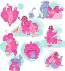 2026 2d 2d_(artwork) 2d_artwork anal anthro anthro_male anus balls butt digital_drawing_(artwork) digital_media_(artwork) dinosaur dolphin drawing drawn duo electronics erection fanart flappers_(gameoverse) gameoverse gay gay_sex genitals glitch_productions gobbles_(gameoverse) goonerboi headphones hi_res male male/male male_only masturbation musk penis prehistoric_species question_mark reptile scalie sex simple_background sitting tablet_computer