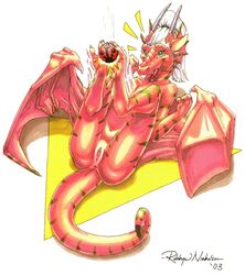 dragon female nude pussy quelyntr red robbye_nicholson scalie solo wings