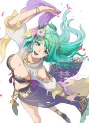 romancing_saga_2 saga_(series) licorice_(romancing_saga) green_eyes green_hair long_hair breasts big_breasts large_breasts 1girls female dancing dancer