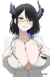 1girls 2d 2d_(artwork) 2d_artwork adult adult_female areola_slip areolae_slip big_boobs big_breasts black-haired_female black_fingernails black_hair black_horn black_horns black_nail_polish black_nails blue-haired_female blue_hair breasts busty busty_female busty_girl cleavage collarbone dayyo_(daydarion/day-chan) digital digital_art digital_drawing digital_drawing_(artwork) digital_media digital_media_(artwork) drawing earrings female female_focus female_only fingernails fingers glasses_on_face glasses_on_head head_tilt hololive hololive_english horn horns large_boobs large_breasts lean_figure looking_at_viewer mature mature_female mole mole_on_body mole_on_cheek mole_on_face mole_under_eye nail_polish nails narrow_waist necklace nerissa_ravencroft office_clothing office_lady office_lady_outfit office_worker parted_bangs parted_lips posing posing_for_the_viewer red-eyed_female red_eyes ringglasses semi-rimless_glasses shirt short_hair shoulders simple_background slender_body slender_waist slim_female slim_waist smile smiley_face smiling smiling_at_viewer solo standing tilted_head under-rim_glasses upper_body virtual_youtuber vtuber vtuberfanart white_background white_shirt white_topwear
