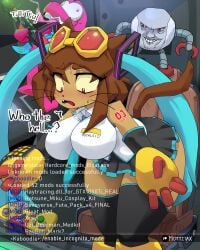 1futa alternate_body_type alternate_breast_size anthro ass big_breasts breasts clothed clothing cosplay crossover english english_text female female_focus female_to_futa gameoverse glitch_productions gobbles_(gameoverse) hair hatsune_miku_(cosplay) huge_ass huge_breasts kaboodle_(gameoverse) kit_(gameoverse) large_ass large_breasts mottita_(artist) patreon_logo patreon_username shirt sleeveless_shirt text thick_thighs thighs transformation vocaloid white_shirt wide_hips