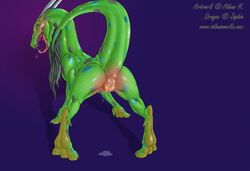 athus dragon female feral green nude plump_labia presenting pussy pussy_juice raised_tail scalie solo spread_pussy spreading tail