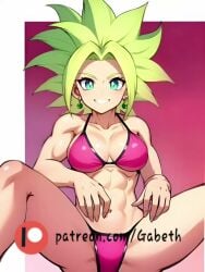 ai_assisted ai_generated animated bikini caulifla dragon_ball_super female green_hair kefla legendary_super_saiyan muscular_female rubbing super_saiyan super_saiyan_2 tagme tomboy video