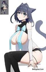 1girls 2d 2d_(artwork) 2d_artwork adult adult_female animal_ear_fluff animal_ears animal_tail arm_support big_boobs big_breasts black-haired_female black_hair black_legwear black_stockings black_thigh_highs black_thighhighs blue-eyed_female blue_eyes breasts busty busty_female busty_girl cat_ears cat_tail cleavage dayyo_(daydarion/day-chan) digital digital_art digital_drawing digital_drawing_(artwork) digital_media digital_media_(artwork) drawing eyebrows_visible_through_hair female female_focus female_only fingernails fingers hair_between_eyes hair_intakes head_tilt hololive hololive_english hourglass_figure huge_boobs huge_breasts inframammary_fold large_boobs large_breasts lean_figure legwear looking_at_viewer mature mature_female narrow_waist ouro_kronii plump_breasts posing posing_for_the_viewer short_hair shoulders simple_background sitting sitting_on_ass sleeves slender_body slender_waist slim_female slim_waist solo stockings thigh_highs thighhighs thighs tilted_head upper_body virtual_youtuber vtuber vtuberfanart white_background wide_hips