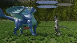 3d_(artwork) a3person anthro ball_size_difference balls balls_expansion big_balls big_penis bonzaipalmtree comparing competition dialogue digital_media_(artwork) dragon drash duo expansion feral genital_expansion genitals growth hi_res huge_balls huge_penis male mythological_creature mythological_scalie mythology outside penis penis_expansion penis_size_difference scalie sequence size_difference zai_(bonzaipalmtree)