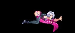 animated clothed_sex doggy_style female gif glasses hiou_kaede invisible_male m.u.g.e.n pixel_art rape sex side_view sprite vanguard_princess white_hair