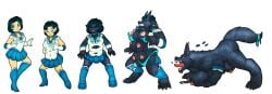 4_toes 5_fingers angry anthro bare_shoulders barefoot big_breasts bishoujo_senshi_sailor_moon black_body black_claws black_fur black_nose bottomless breasts canid canine canis choker claws clothed clothing crescent_moon detailed_background digitigrade ears_up eyelashes fangs feet female female_only fingers fluffy fluffy_tail front_view full_moon fur genitals grey_body grey_fur huge_breasts ivanks jewelry long_tail looking_at_viewer mammal medium_breasts mental_transformation moon mostly_nude mythological_canine mythological_creature mythology necklace night nipple_outline no_pupils open_mouth paws pubes pussy sailor_uniform snout solo species_transformation spread_legs spreading standing tail teeth thick_thighs toe_claws toes tongue topless torn_clothing transformation transparent_background were werecanid werecanine werewolf wolf yellow_eyes ami_mizuno sailor_mercury transformation_sequence