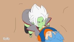 1boy 1girls animated artisgreat blowjob dragon_ball dragon_ball_super flipaclip rule_63 tagme vegito video zamasu