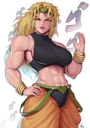 1girls abs athletic big_breasts blonde_hair breasts clothing dio_brando female female_dio female_only fully_clothed humanoid jojo's_bizarre_adventure light-skinned_female light_skin muscular muscular_female rule_63 shounen_jump solo speedl00ver stardust_crusaders toned toned_female vampire villainess