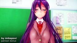 1girls 3d animated belly belly_expansion big_belly doki_doki_literature_club expansion female female_only huge_belly imbapovi long_hair mp4 purple_hair school_uniform solo solo_female sound tagme video wardrobe_malfunction yuri_(doki_doki_literature_club)