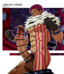 1boy alterinku bara big_balls big_penis charlotte_katakuri erection male male_only muscular muscular_male one_piece pubic_hair smell solo solo_male steam sweat