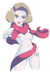 1girls artist_request blonde_hair brown_eyes dark_blonde_hair female female_only human light-skinned_female light_skin lipstick mature_female mature_male naked no_bra no_panties npc_trainer nude nude_female pokemon pokemon_xy red_scarf scarf short_hair solo veteran_(pokemon) veteran_(pokemon_xy)