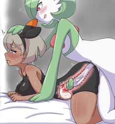 1boy 1girls bea_(pokemon) big_breasts blush bodysuit breasts cum cum_in_pussy cum_in_uterus cum_inside female female_penetrated game_freak gardevoir grey_eyes grey_hair hand_on_head human human_penetrated humanoid humanoid_on_human humanoid_penetrating humanoid_penetrating_human male male/female male_gardevoir male_penetrating male_penetrating_female male_pokemon/female_human moaning nintendo nipple_bulge penis pokemon pokemon_(game) pokemon_(species) pokemon_rse pokemon_ss pokephilia red_eyes sex short_hair thick_thighs thighs veiny_penis winzaku_(asakura) x-ray