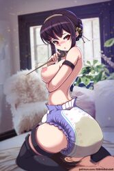 1girls abu_lavender assassin big_breasts black_hair blush bondage breasts diaper facesitting female female_focus lilith-fetish male nipples peeing peeing_self soiling soiling_diaper spy_x_family stiletto_(weapon) urine wet_diaper wetting wetting_diaper wetting_self yor_briar