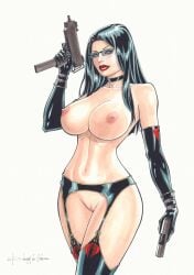 anastasia_cisarovna baroness_(g.i._joe) big_breasts black_hair bulging_breasts cobra_(g.i._joe) curvaceous curvy curvy_female ed_benes_studio erect_nipples female_focus female_only g.i._joe glasses gun guns latex_gloves latex_thighhigh_boots long_hair milf nipple_bulge red_lipstick rubismar_da_costa russian seductive_eyes shaved_pussy signature sunglasses tinted_eyewear voluptuous