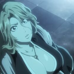 1girls bleach bleach:_the_thousand-year_blood_war cleavage female female_only fully_clothed matsumoto_rangiku screenshot solo tagme trailer