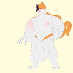 1:1 2022 5_fingers abs anthro areola balls biceps big_areola big_balls big_muscles big_nipples big_penis black_body black_fur blush calico_cat claws cute_fangs digital_media_(artwork) domestic_cat epic_games erection felid feline felis fingers fortnite fur genitals glans hi_res huge_balls huge_cock huge_muscles humanoid_genitalia humanoid_penis male male_only mammal meowscles meowscles_(fortnite) mottled multicolored_body multicolored_fur muscular muscular_anthro muscular_male nipples nude open_mouth open_smile orange_body orange_fur pecs penis piebald serratus smile solo standing tongue vein veiny_penis video_games white_body white_fur yamwamm