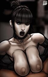 1boy 1girls animated areolae bangs big_breasts big_lips black_hair black_lips black_lipstick blue_eyes blush bob_cut breasts busty choker collarbone cum cum_on_breasts cum_on_face cumshot earrings ejaculation elbow_gloves erect_nipples female female_focus glans goth goth_girl green_eyes large_breasts light-skinned_male light_skin madeline_zoldak makeup male motion_blur motion_lines nipples outercourse paizuri pale-skinned_female pale_skin pendant penis pumpkinsinclair short_hair tagme thick_lips unseen_male_face