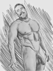 abs beefcake beefy big_chest big_cock big_penis comic male male_only naked negan nude nude_male pecs six_pack sketch strong the_walking_dead the_walking_dead_(series)