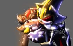 2022 2boys anthro black_fur doggy_style male male/male male_only metal_sonic metal_sonic_3.0 metallic_body red_eyes robot robot_boy shadow_the_hedgehog sonic_the_hedgehog